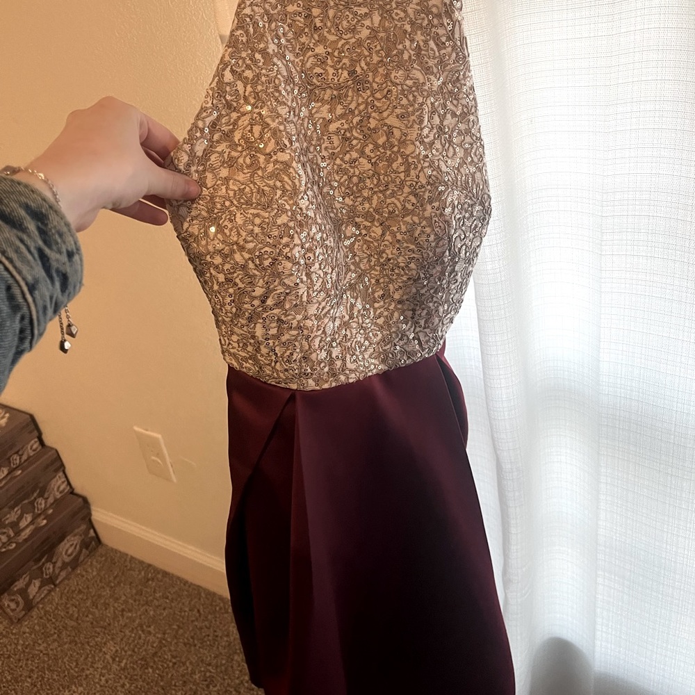 Short gold and maroon dress, size 1, worn once